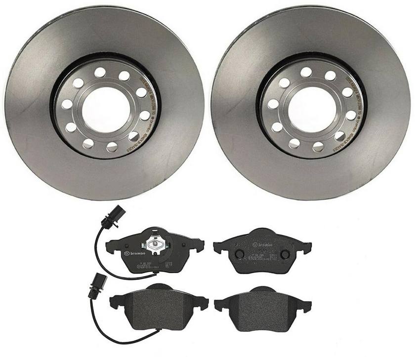 VW Brakes Kit - Brembo Pads and Rotors Front (288mm) (Low-Met) 4D0698151J - Brembo 3286136KIT